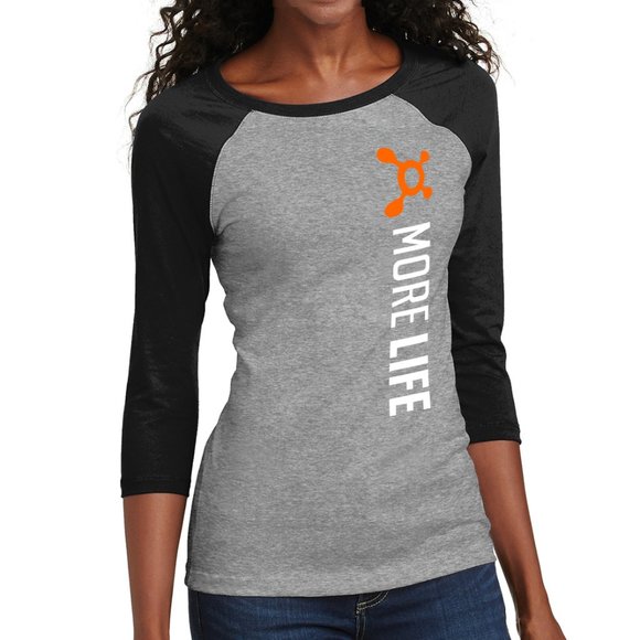 Ladies Orangetheory MORE LIFE raglan Black/Heather - Picture 1 of 3